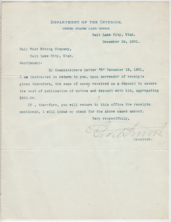 george albert smith letter